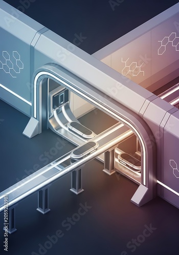 Futuristic Data Center with Advanced Technology Infrastructure.