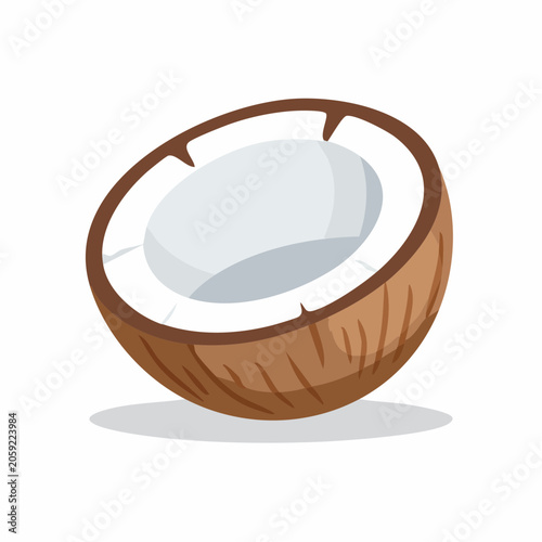 Illustration of a Half Coconut