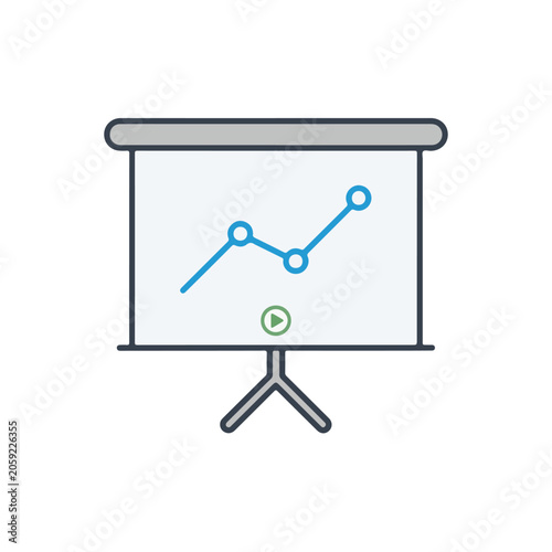 Presentation Screen with Graph and Play Button