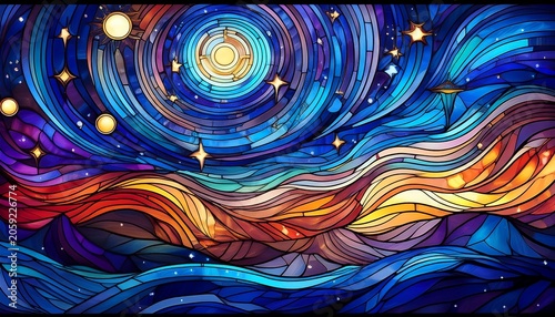 Celestial Stained Glass A Night Sky Masterpiece