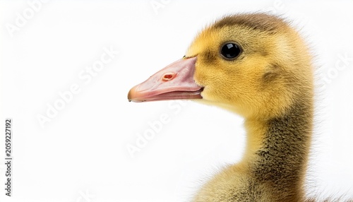 Portrait Of A Goose Gosling Duckling Duck Isolated On A White Background
