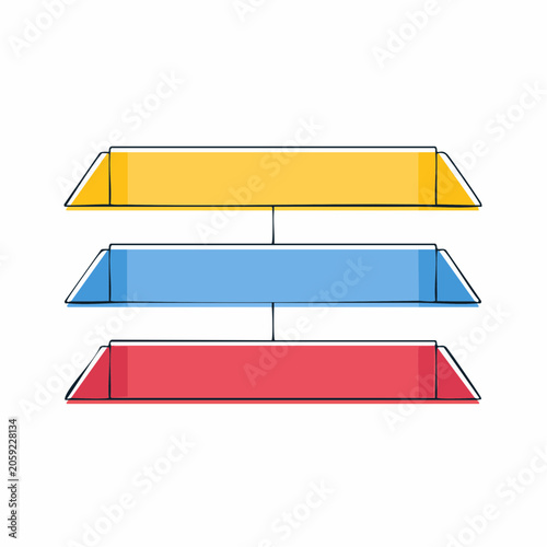 Three Horizontal Steps Infographic Template