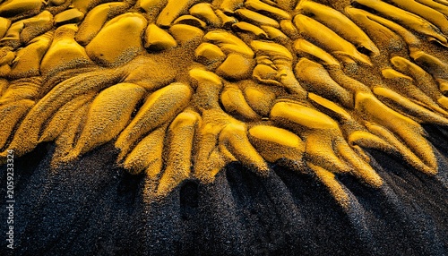 Texture Of Wet Yellow And Black Sand