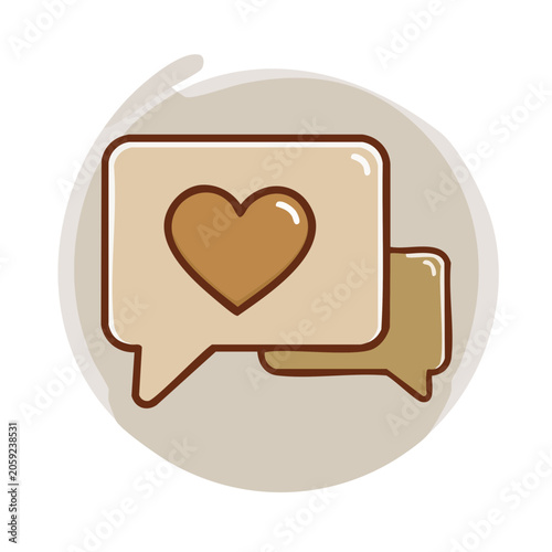 Speech bubble with heart icon