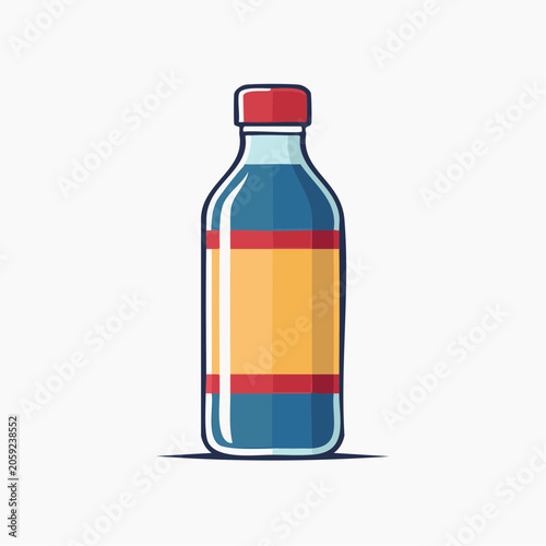 Stylized Illustration of a Beverage Bottle