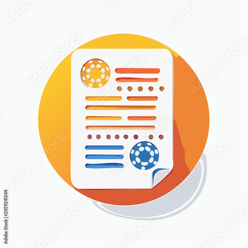 Document with Icons and Text