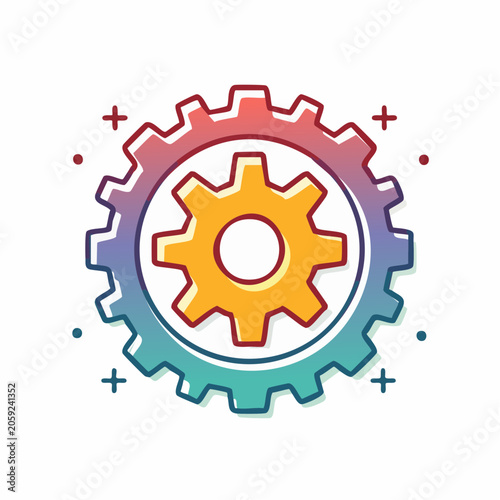Gear Icon with Gradient Colors