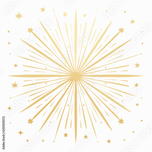 Golden Starburst and Stars Graphic