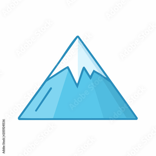 Stylized Icon of a Snow-Capped Mountain