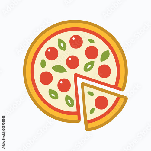 Stylized Pizza Icon with a Slice Removed