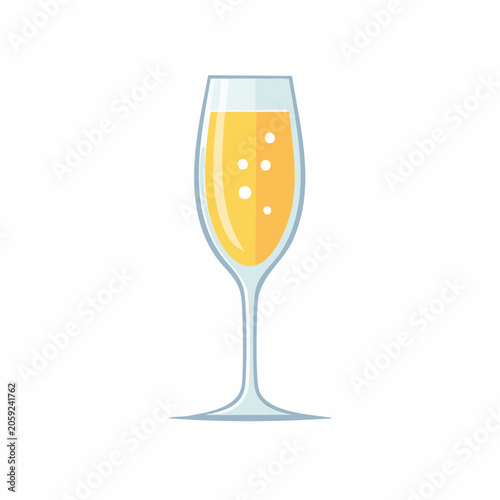 Champagne flute with bubbly drink