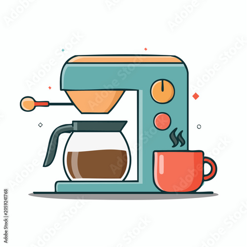 Coffee Maker with Carafe and Cup