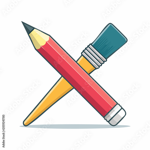 Crossed Pencil and Paintbrush Icon