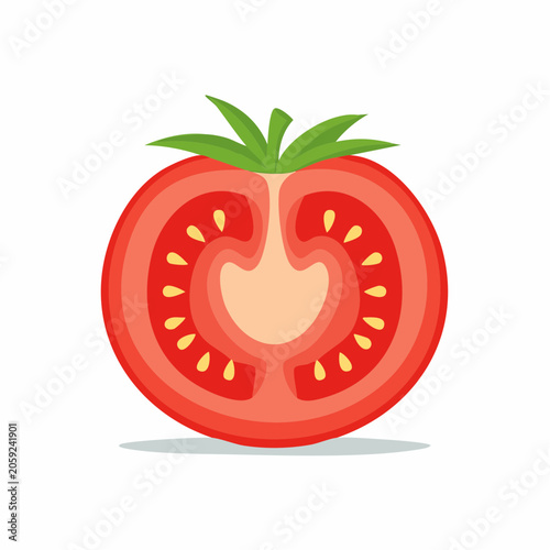 Illustration of a sliced tomato