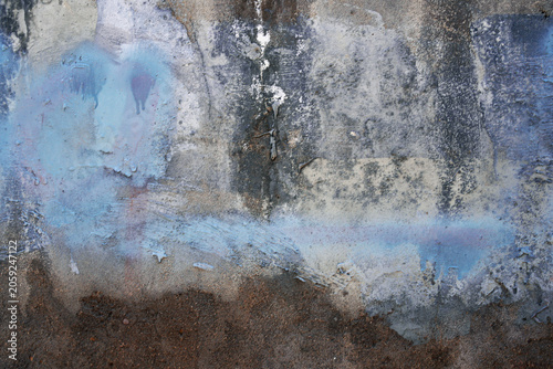 Obraz na plátne Abstract wall texture with various colors and worn appearance