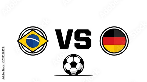 Brazil versus germany soccer match flags and ball on  football 2026, And, Football 2026, World Cup 2026, World Cup, FIFA World Cup 2026, Football final 2026