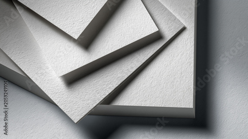Stacked White Paper Sheets:...