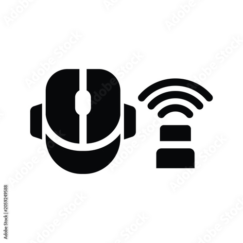 wireless mouse solid icon illustration vector graphic.eps