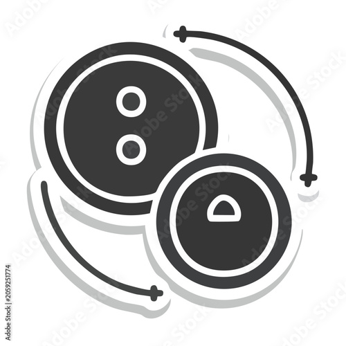 Minimalist black and white button icons