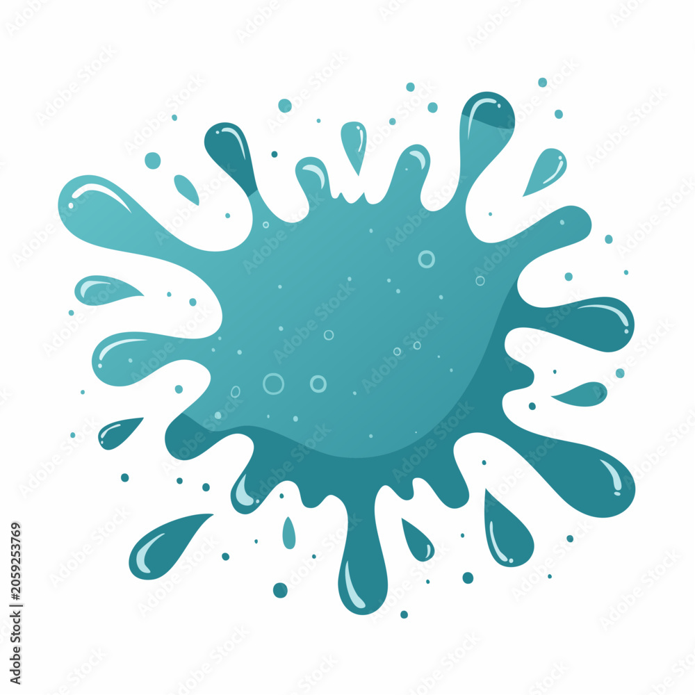 Fototapeta premium Blue Water Splash with Bubbles