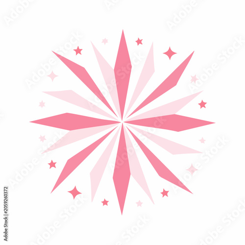 Pink Starburst and Sparkles Graphic