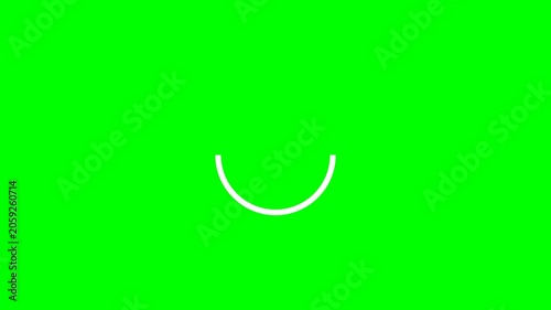 Minimalist White Loading Circle Progress Indicator Isolated on a Bright Chroma Key Green Screen