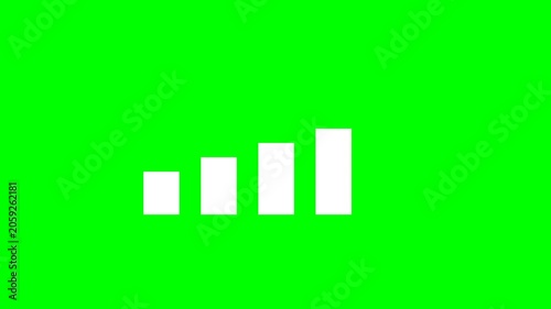 Bars Chart on Vibrant Green Screen Background