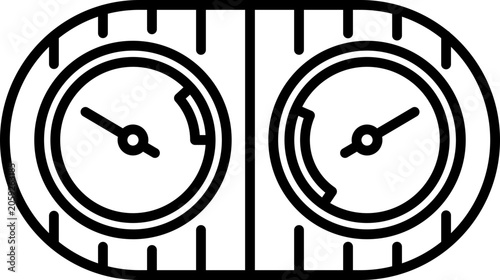 Fotografie Thermometer and hygrometer icon with outline