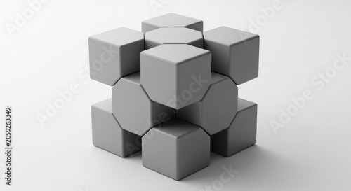 3d abstract geometric cube wireframe structure