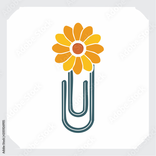 Stylized Flower on Paperclip Icon