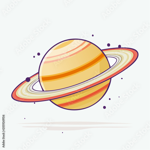 Stylized Illustration of Saturn with Rings