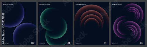 Abstract Gradient Shape Poster Design Set