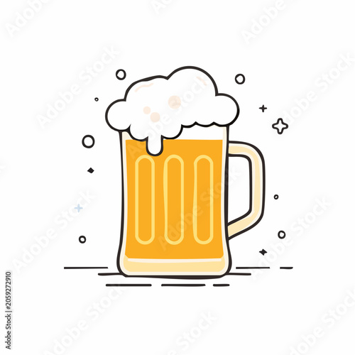 Illustration of a Frothy Beer Mug