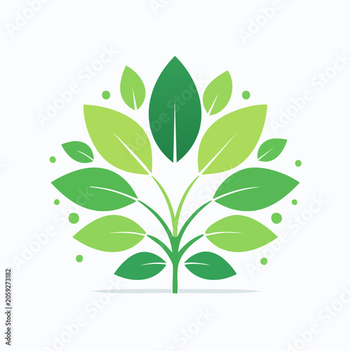 Green Leafy Plant Logo Design