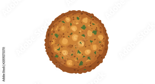 Delicious Crispy Fried Egg Omelette Vector Illustration with Fresh Herbs and Scallions for Food and Culinary Designs