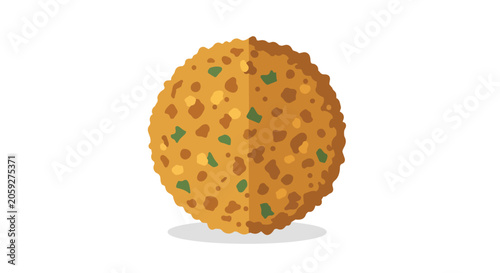 Delicious Crispy Indonesian Fried Egg Omelet Pancake Vector Illustration with Scallions and Traditional Texture Design