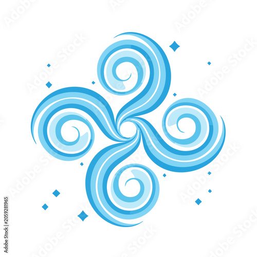 Triple Spiral Abstract Illustration