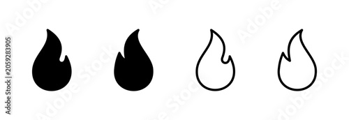 Fire icon symbol for apps and websites. fire sign and symbol