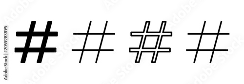 Hashtag icon symbol for apps and websites. hashtag sign and symbol