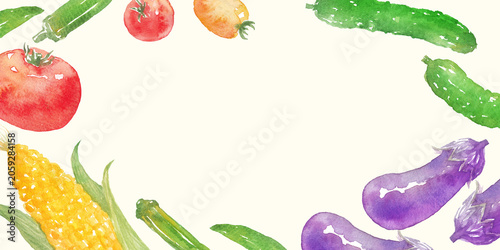 Cuadro en lienzo 水彩夏野菜フレーム