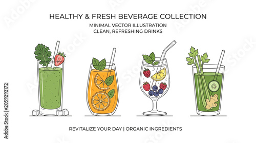 Obraz na plátne Healthy and fresh beverage collection A diverse selection of organic, clean, and