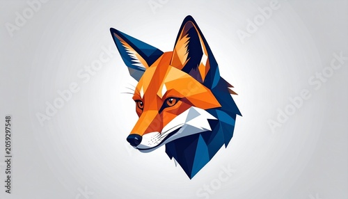Polygonal Fox Head Logo