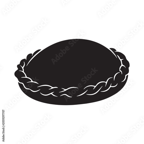 Canvas-taulu Braided bracelet silhouette against a white background simple vector design