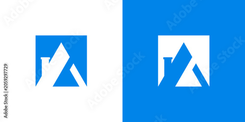 logo design food in square, design real estate vector icon symbol idea