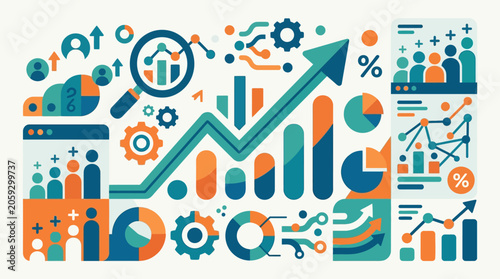 Fotografi Business finance growth chart graph.