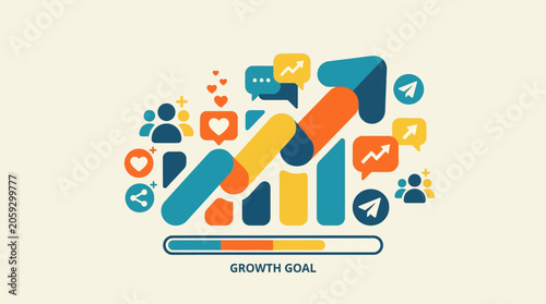 Foto Colorful business growth chart graph.