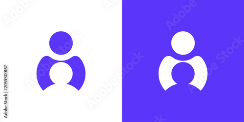 a creative people and negative space style, design vector icon symbol idea.