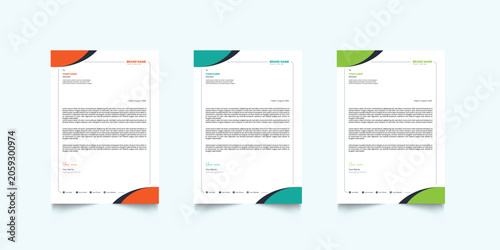 Professional Letterhead Template Set corporate modern letterhead design template with creative modern letter head design template for your project