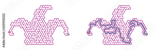 фотографія Abstract jester pattern design in pink and blue color scheme