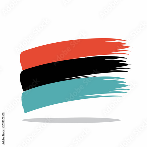 Abstract Brush Strokes in Red, Black, and Teal